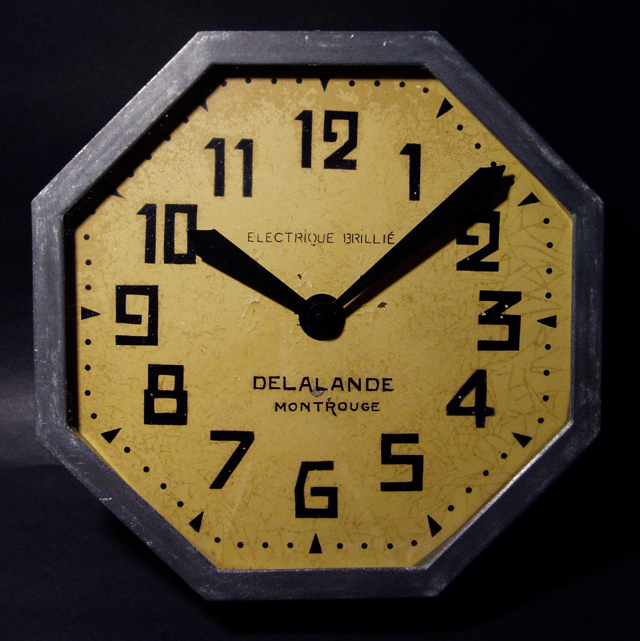 画像1: 1910-30's French Art Déco "BRILLIE" Wall Clock (1)