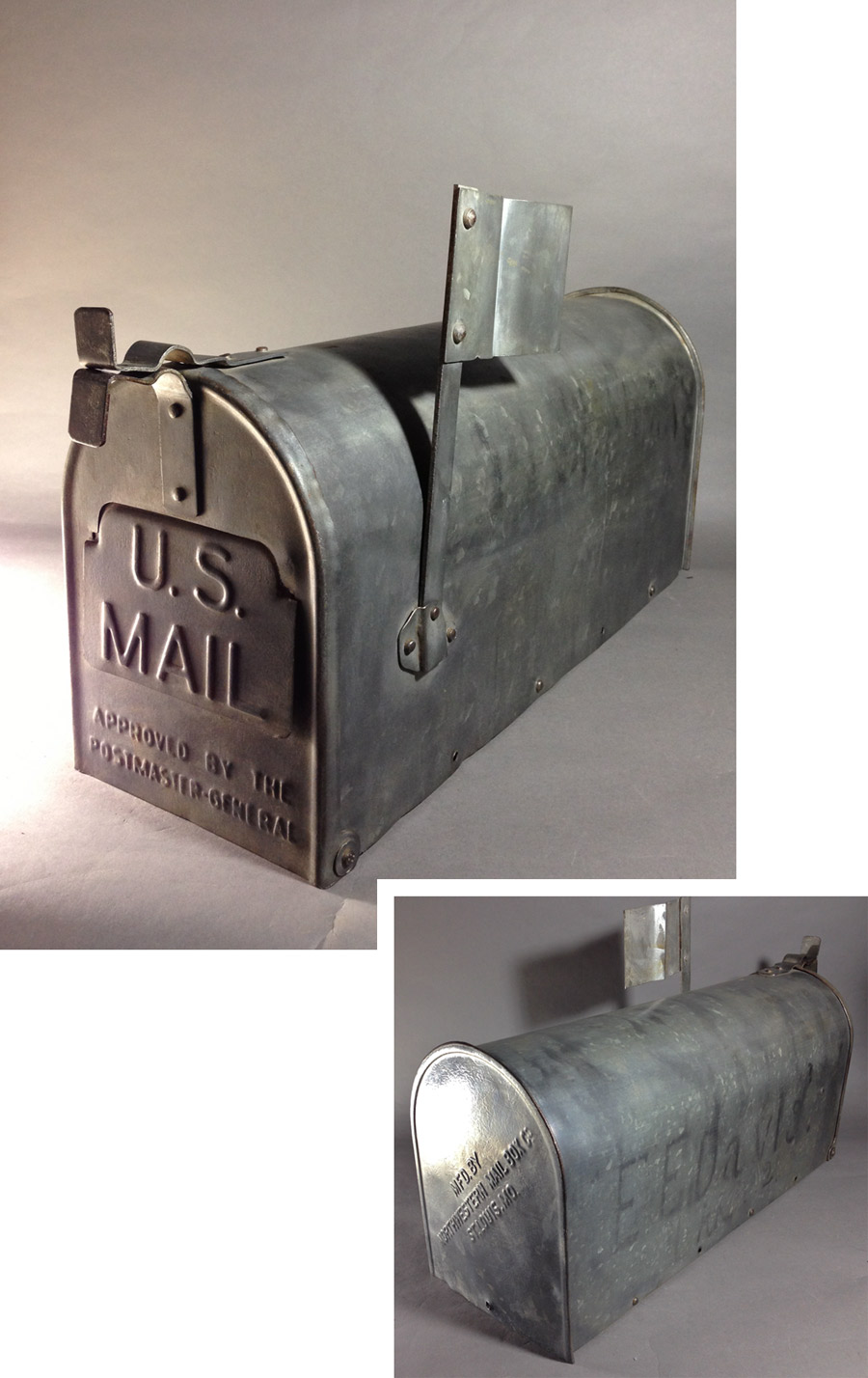 画像1: Early 1920's "Galvanized Steel " RURAL U.S. MAILBOX (1)
