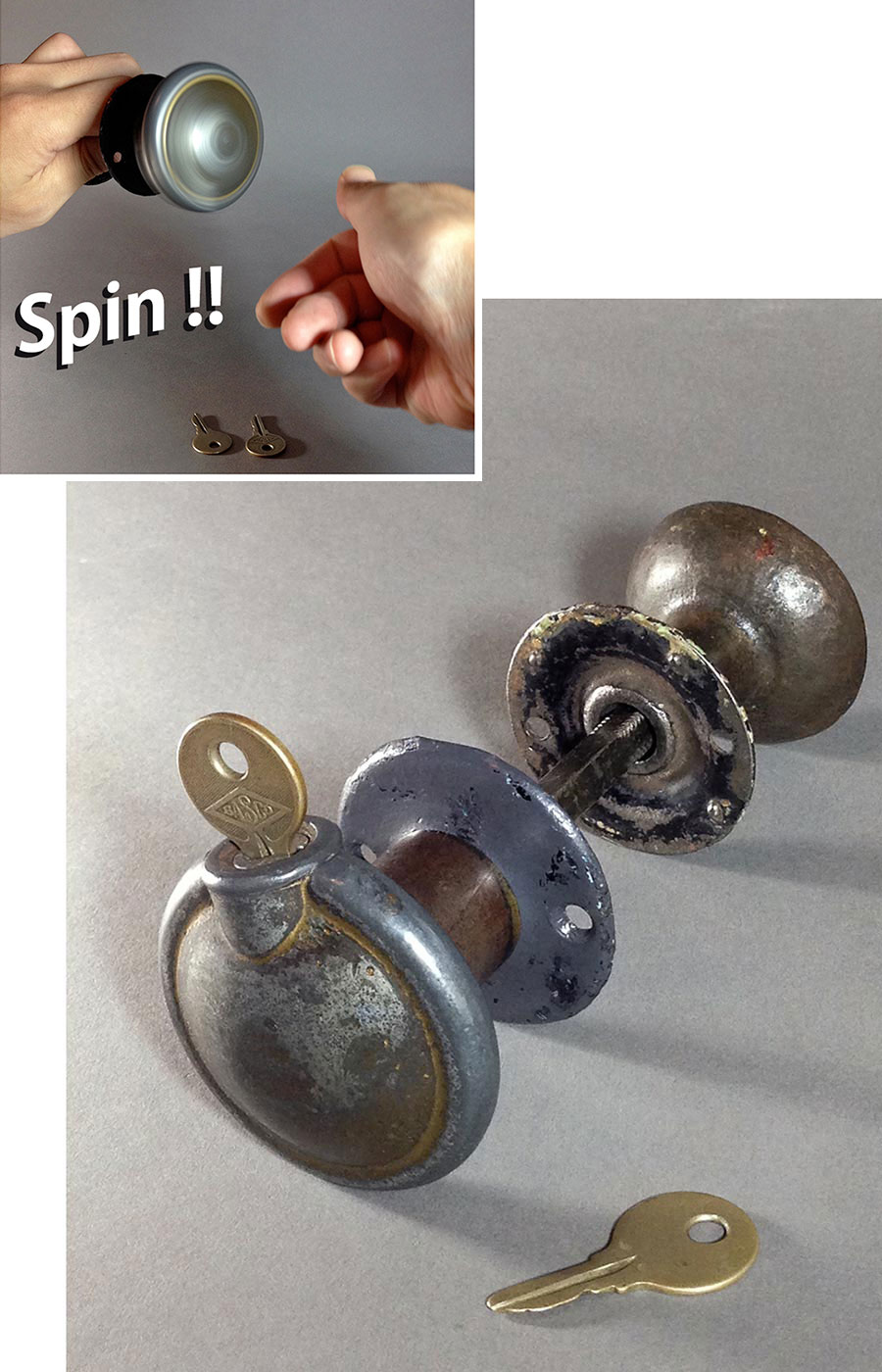 画像1: 【Spin-Lock !!】1900-30's "Oddball" Door Knob  (1)