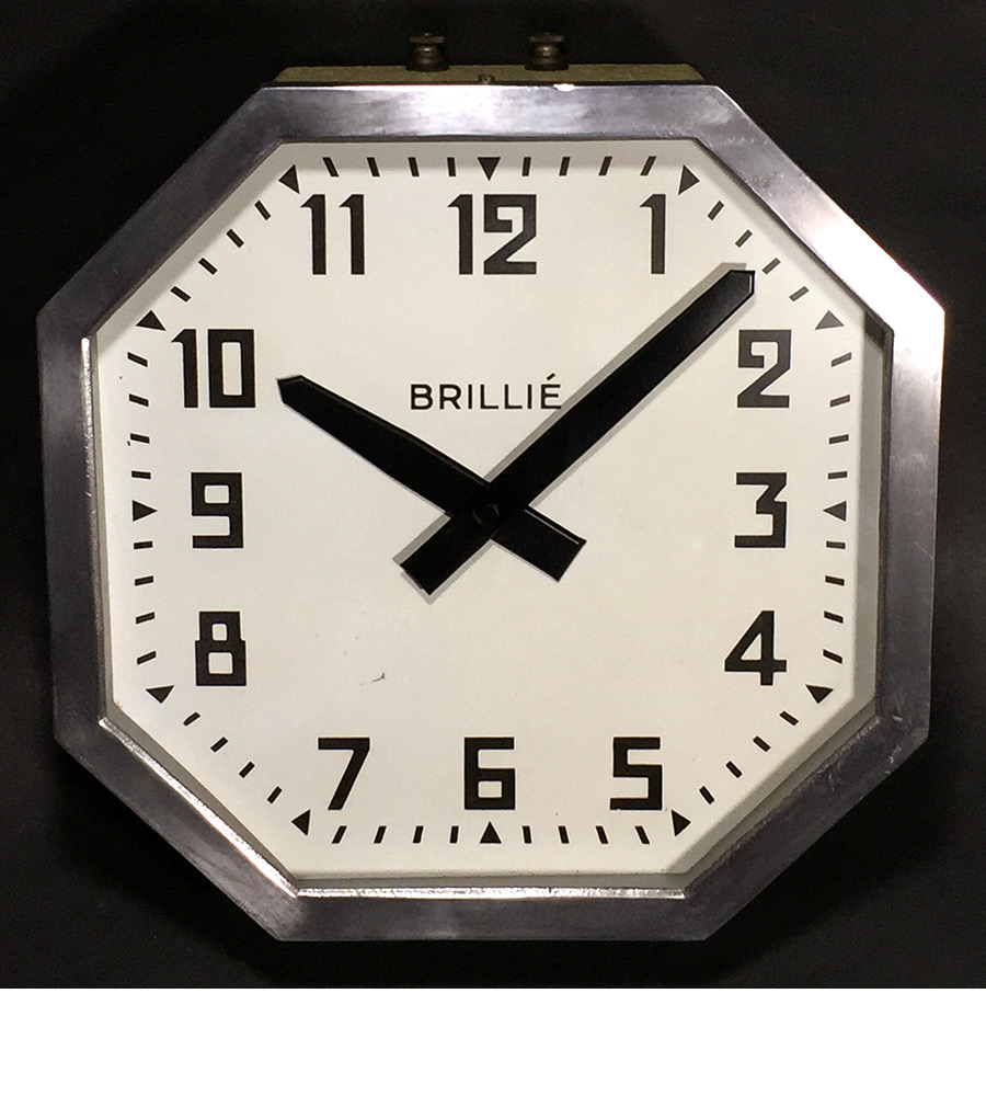 画像1: 1940's French "BRILLIE" Octagon Wall Clock (1)