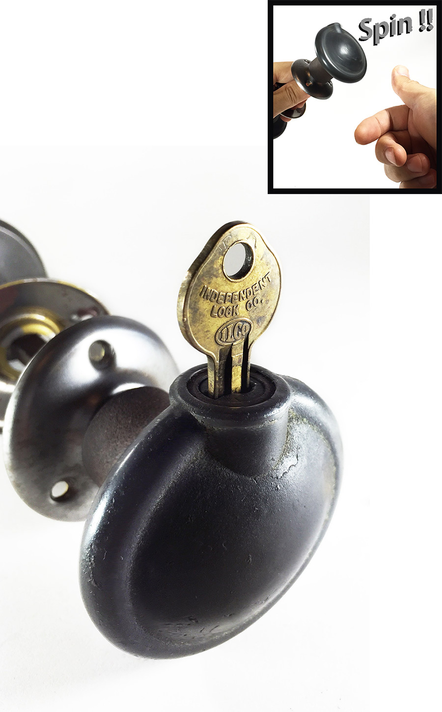 画像1: 【Spin-Lock !!】1910-30's "Oddball" Door Knob  (1)