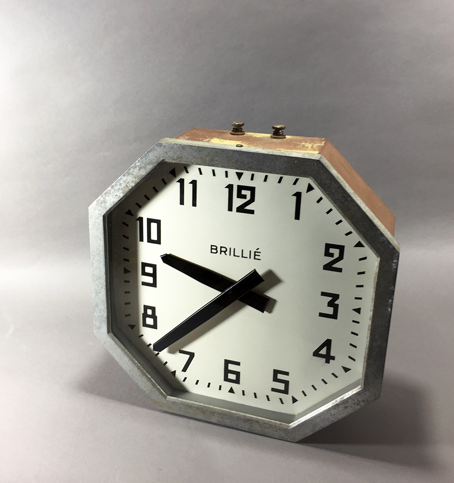画像1: 1940's French "BRILLIE" Octagon Wall Clock (1)