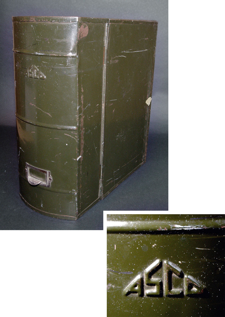 画像1: 1930-40's "ASCO N.Y." Steel File Box【 FAT !! 】 (1)