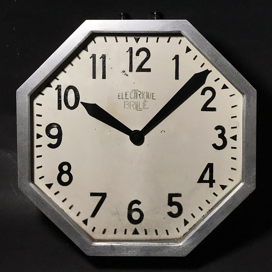 画像1: 1920-30's French Art Déco "BRILLIE" Wall Clock (1)