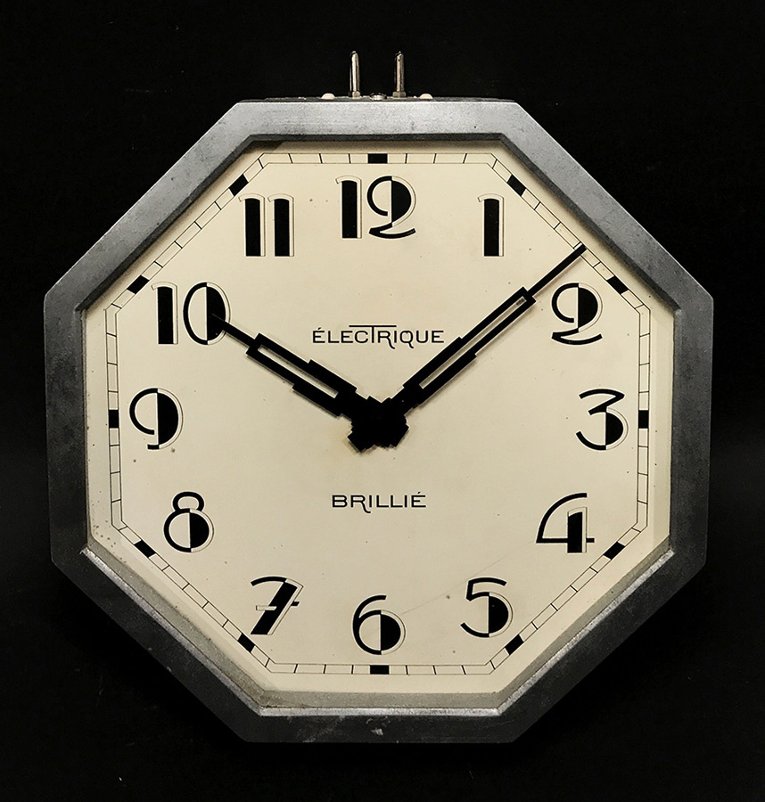 画像1: 1930's French "BRILLIE" Octagon Wall Clock (1)