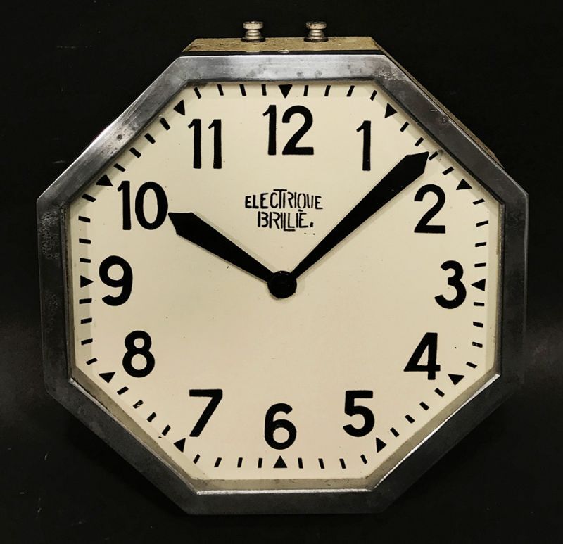 画像1: 1930's French Art Déco "BRILLIE" Wall Clock (1)
