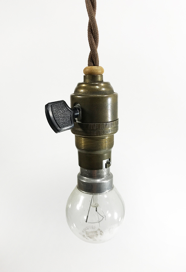 画像1: 1940's "Bare bulb" Brass Pendant Lamp【B22】 (1)