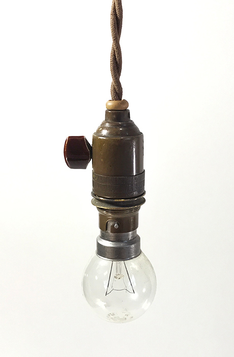 画像1: 1940's "Bare bulb" Brass Pendant Lamp【B22】 (1)