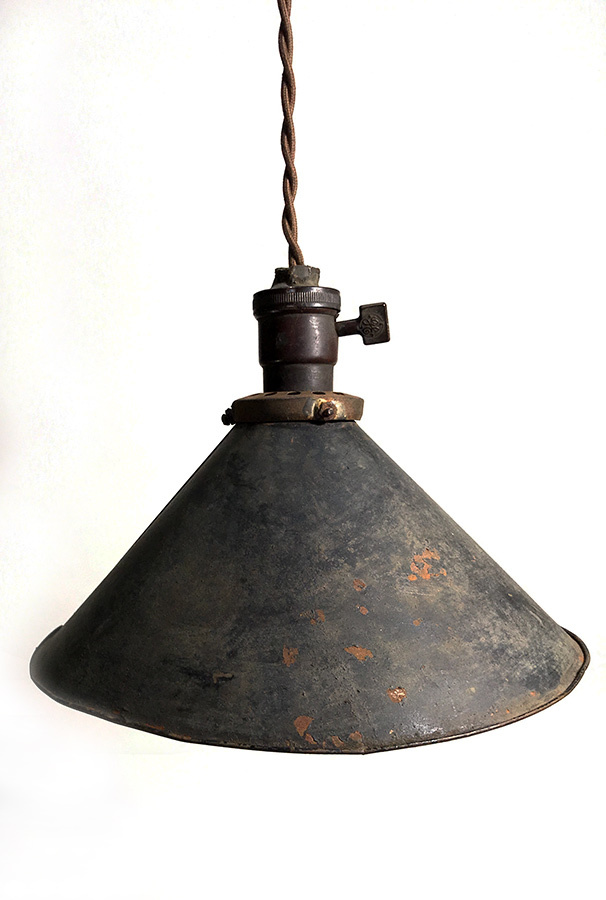 画像1: "Shabby" Black Steel Pendant Lamp (1)