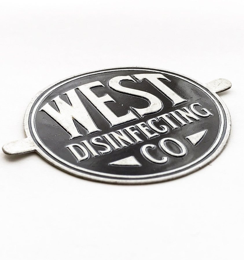画像1: 1920-40's【West Disinfecting Co. N.Y.】Aluminum Plate (1)
