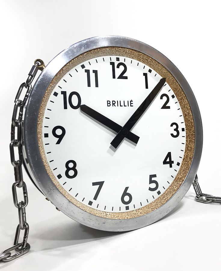 画像1: 1950's【BRILLIE】 “Double-Sided” French Factory Clock (1)