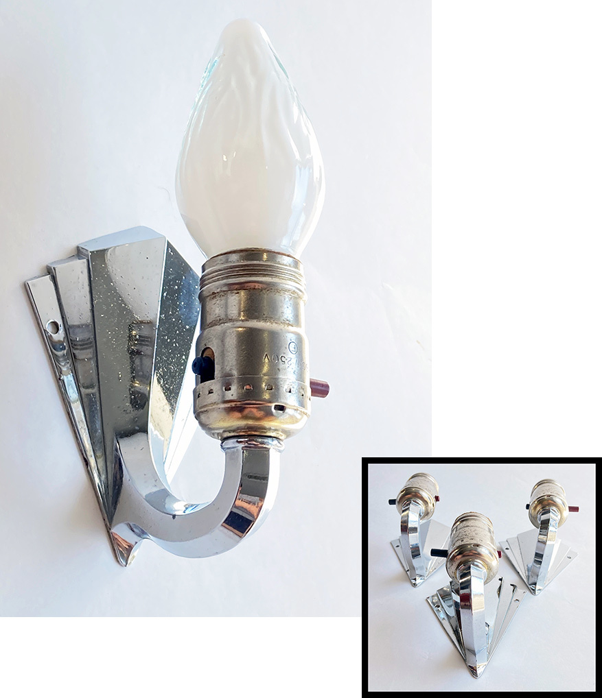 画像1: 1940-50's Chrome Candle Lamp  -＊残り一台＊- (1)