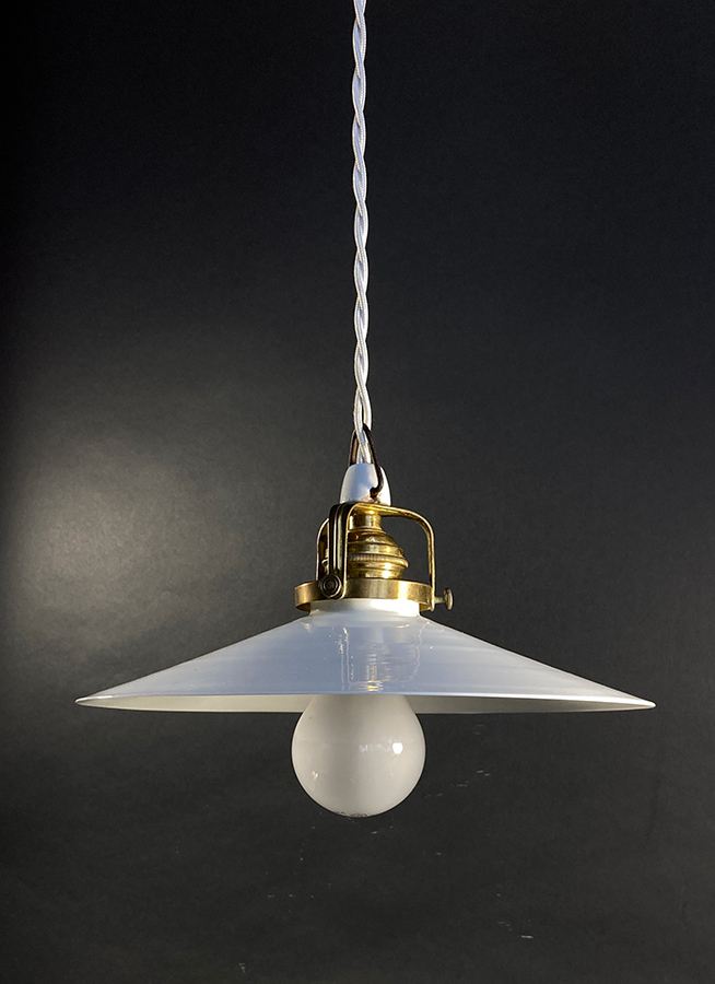 画像1: 1930's German-Deco "Milk Glass" Pendant Lamp (1)
