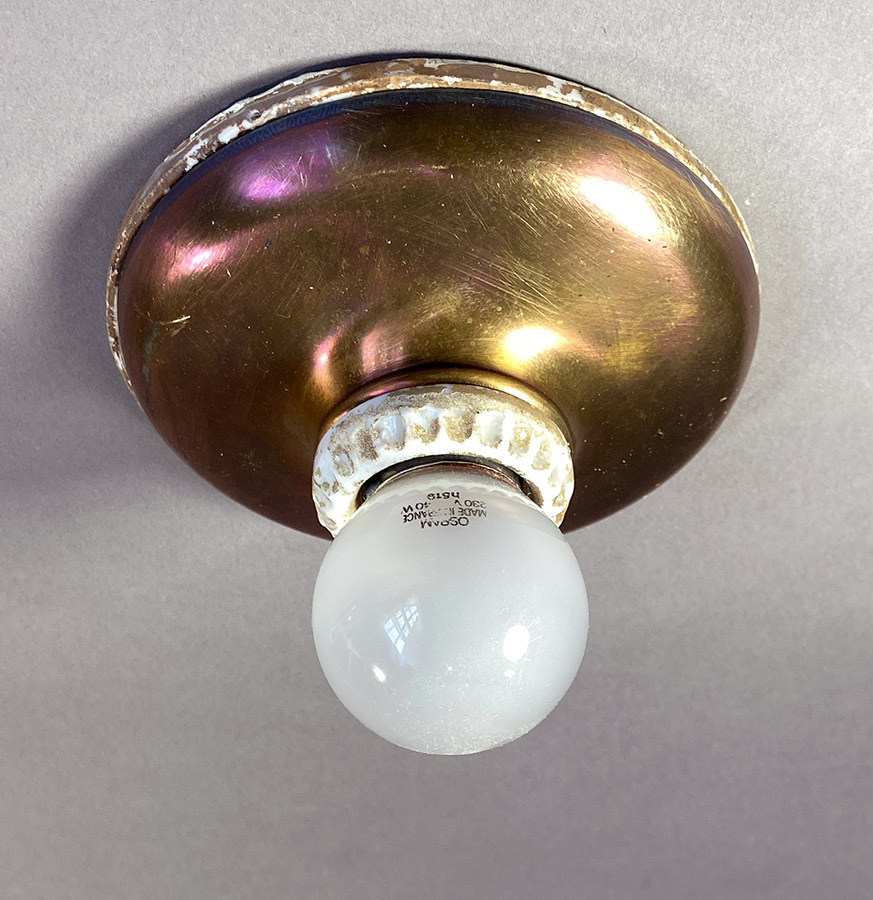 画像1: 1910-20's Porcelain＆Brass Lamp Holder (1)