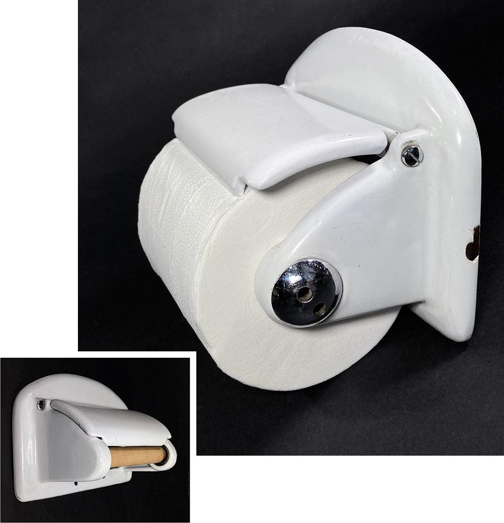 画像1: 1920-30's German-Deco "Cast-Iron" Toilet Paper Holder (1)