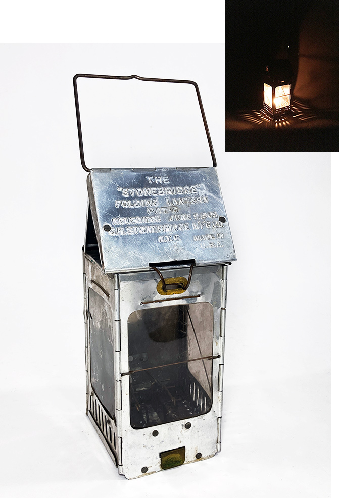 画像1: 1910-20's "Aluminum" Folding Candle Lantern (1)