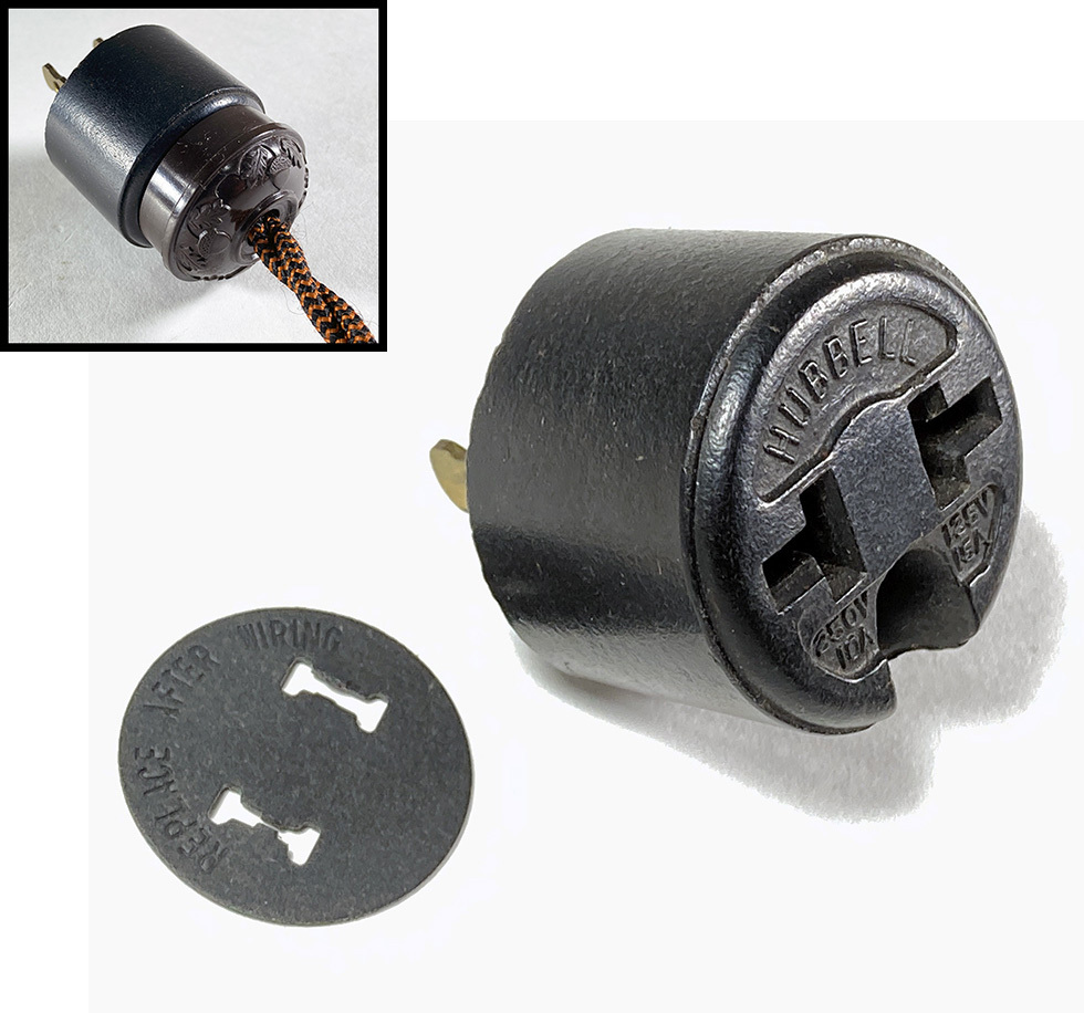 画像1: 1920's【HUBBELL】  “2-way” Black Electric Plug (1)