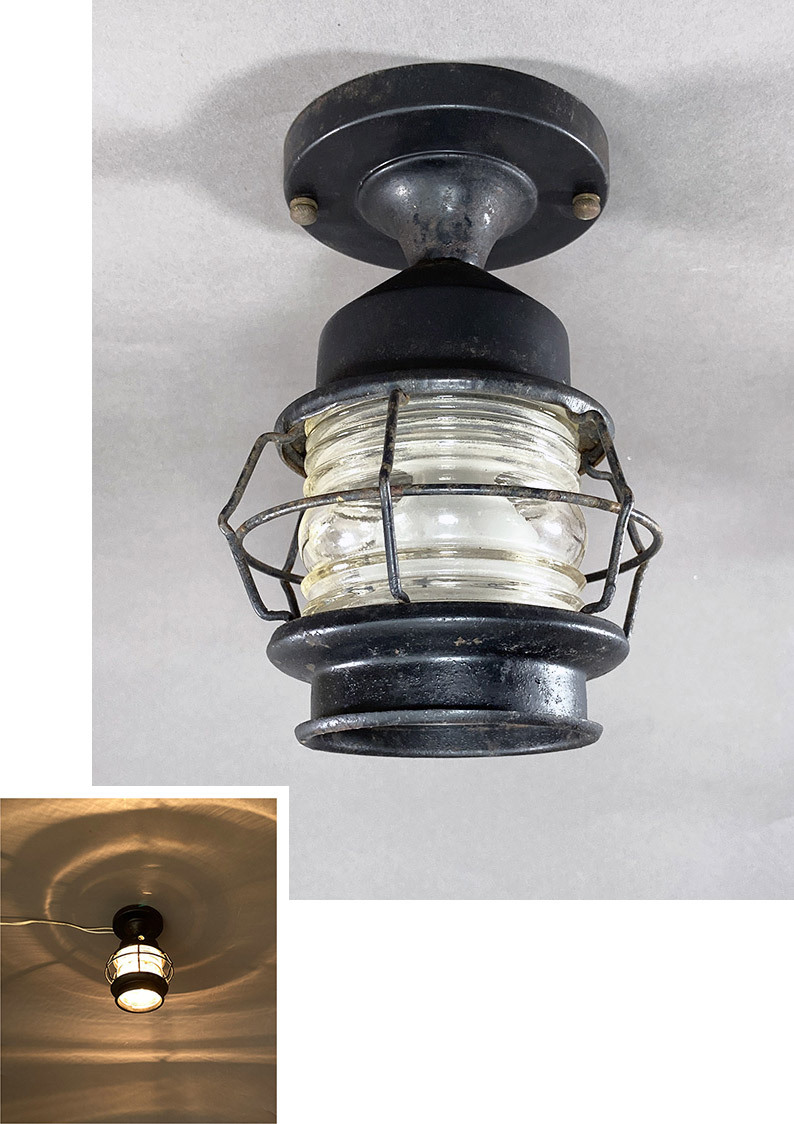 画像1: 1930-40's "Caged" Solid Copper Porch Lamp  (1)