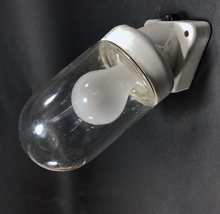 画像1: 1930's German Glass＆Porcelain Wall Light (1)