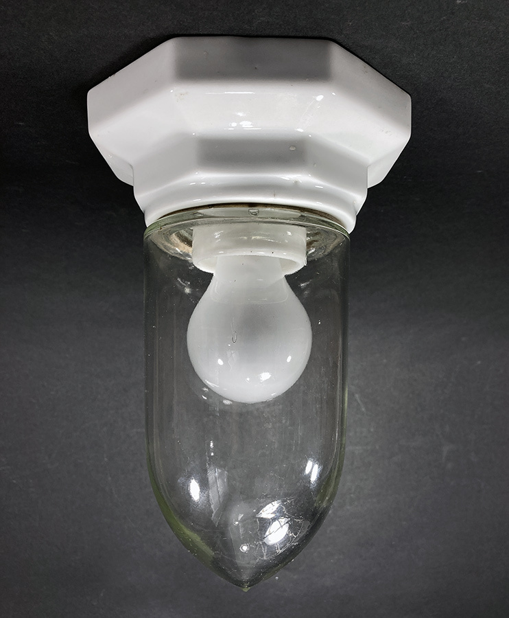画像1: 1920-30's Art Deco【Glass＆Porcelain】Ceiling Light (1)