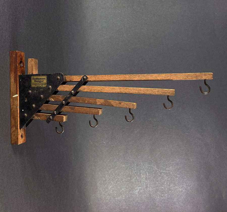 画像1: 1920-30's "Holds more Hanger" Wood＆STEEL Folding Hanger (1)