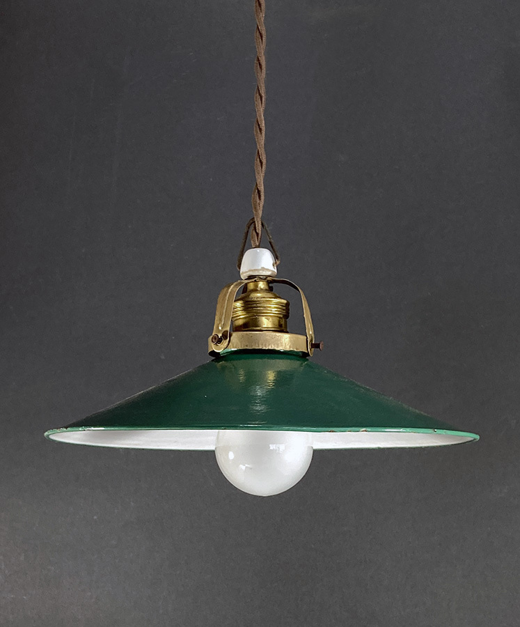 画像1: 1920's Germany "Enamel Shade" Pendant Lamp (1)