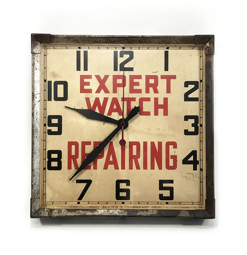 画像1: 1930-40's Advertising Wall Clock ★EXPERT WATCH REPAIRING★ (1)