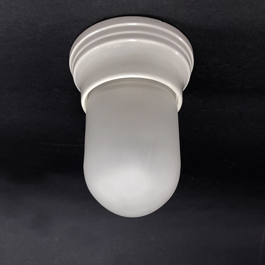 画像1: 1930's Art Deco Porcelain "Frosted Glass" Bathroom Lamp (1)