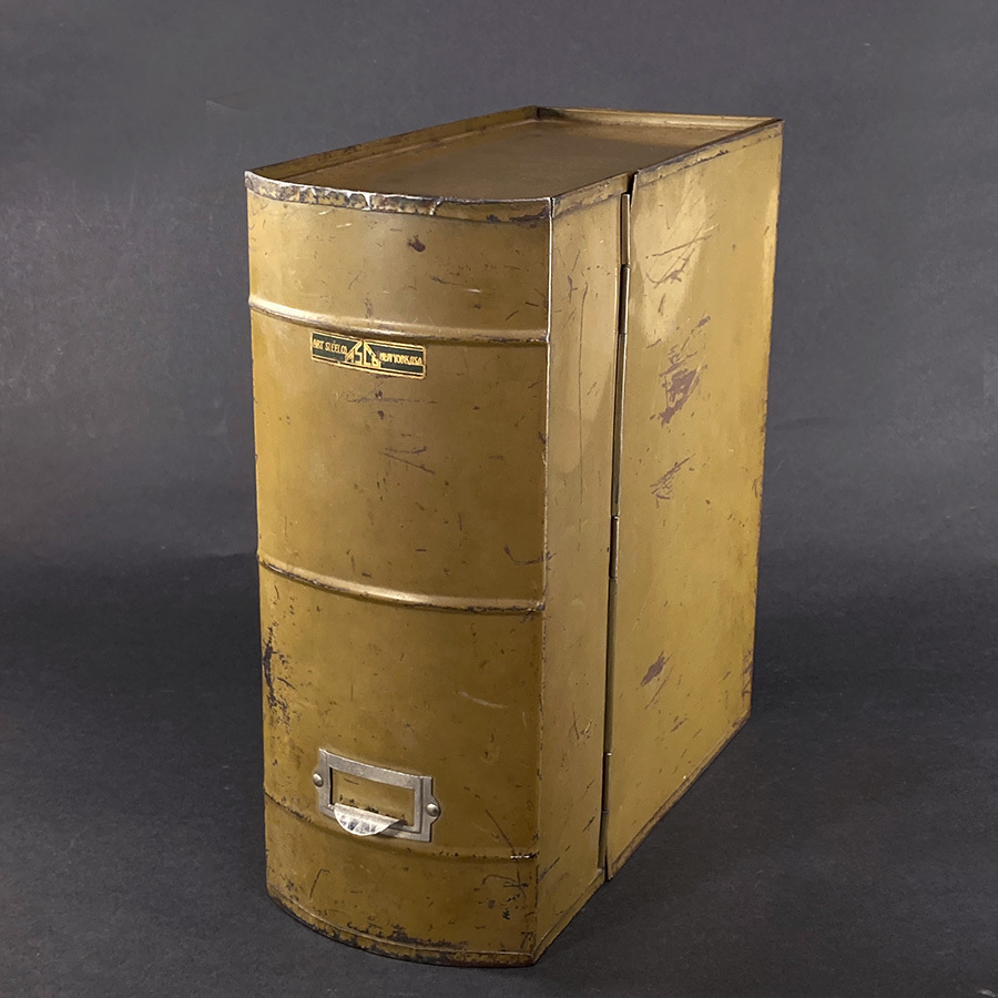 画像1: 1930's "ASCO N.Y." Steel File Box【 FAT !! 】 (1)