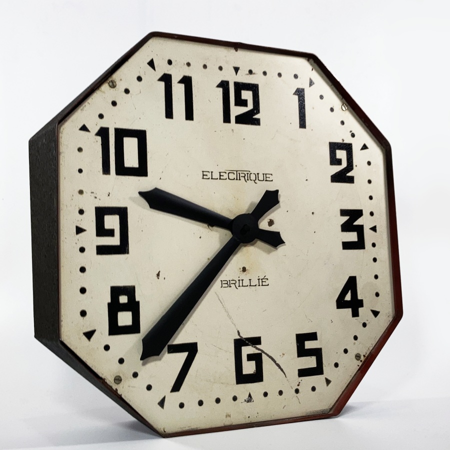 画像1: 1920-30's ☆BRILLIE☆ French Octagon Wall Clock  【特大です】 (1)