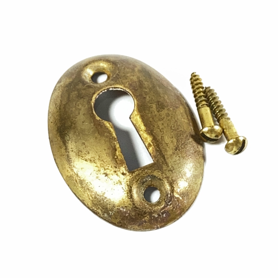 画像1: Antique Brass Key Hole Plate【マイナスネジ付き】 (1)