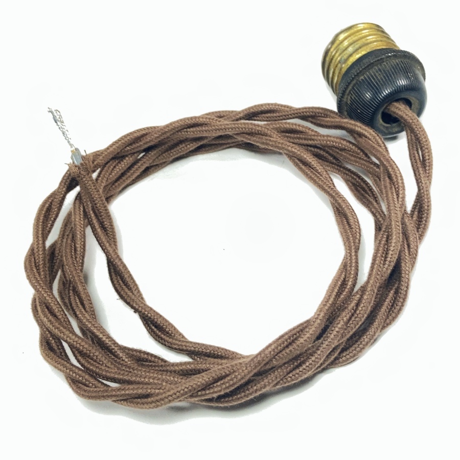 画像1: 【1個づつバラ売り。】 1920-30's E26 Thread Adapter + 1.5m Twisted Cord (1)
