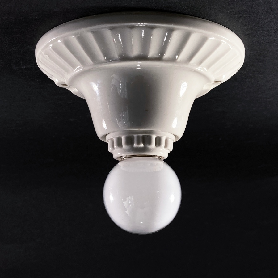画像1: 1930's Art Deco Porcelain Bare Bulb Light (1)