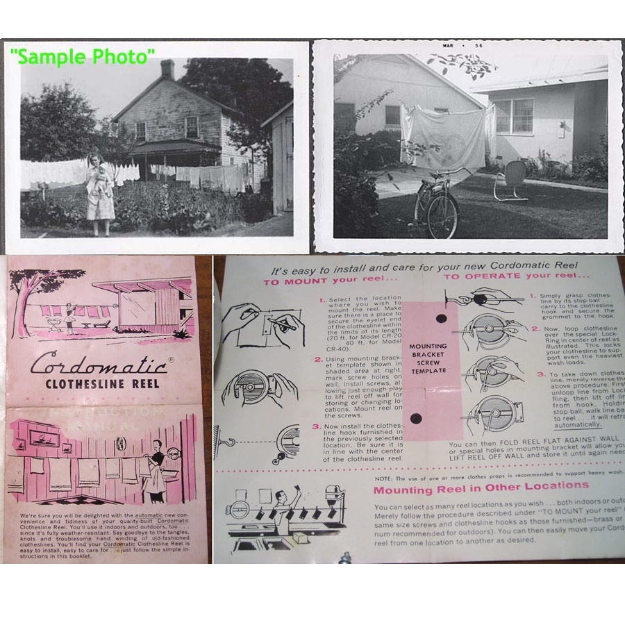 画像9: 1950-early 60's Aluminum Clothes-Line Reel 【Dead Stock】 (9)