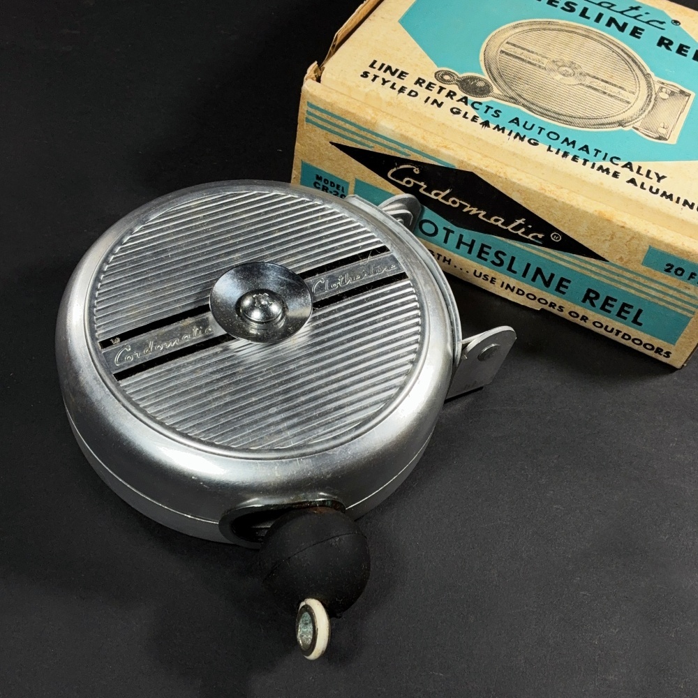 画像1: 1950-early 60's Aluminum Clothes-Line Reel 【Dead Stock】 (1)