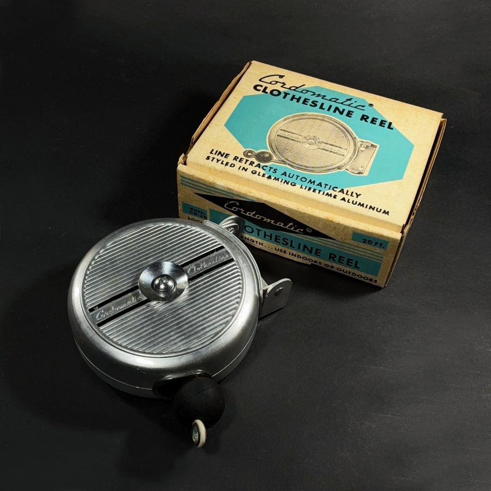 画像2: 1950-early 60's Aluminum Clothes-Line Reel 【Dead Stock】 (2)