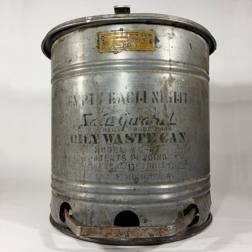 画像4: 1930's ★SAFE GUARD★ Stenciled Oily Waste Can (4)