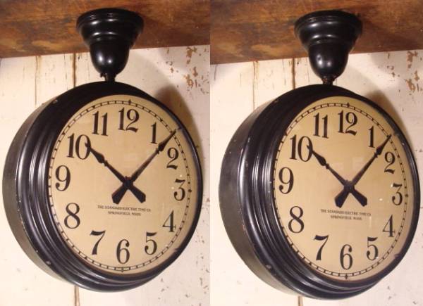 画像1: 30's "2-Face" Station Clock (1)