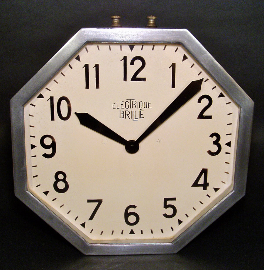 画像1: 1920-30's French Art Déco "BRILLIE" Wall Clock (1)